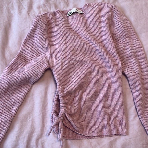 Side Pleat Knit Sweater Pink - Picture 3 of 4